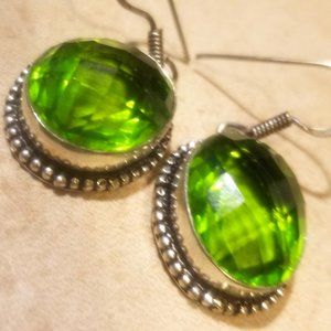 PERIDOT DANGLES IN .925